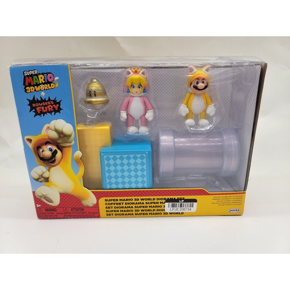 Super Mario 3D World Bowser's Fury Diorama Set Cat Mario Cat Peach